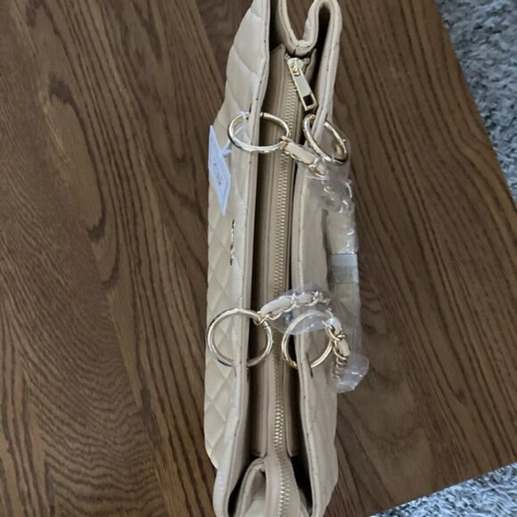 Grace Elizabeth Quilted Beige Tote Handbag NWT! - Picture 5 of 11